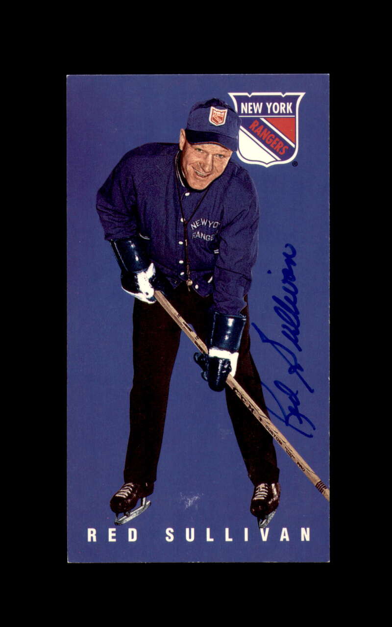 Red Sullivan Signed 1994 Parkhurst Tall Boys New York Rangers Autograph