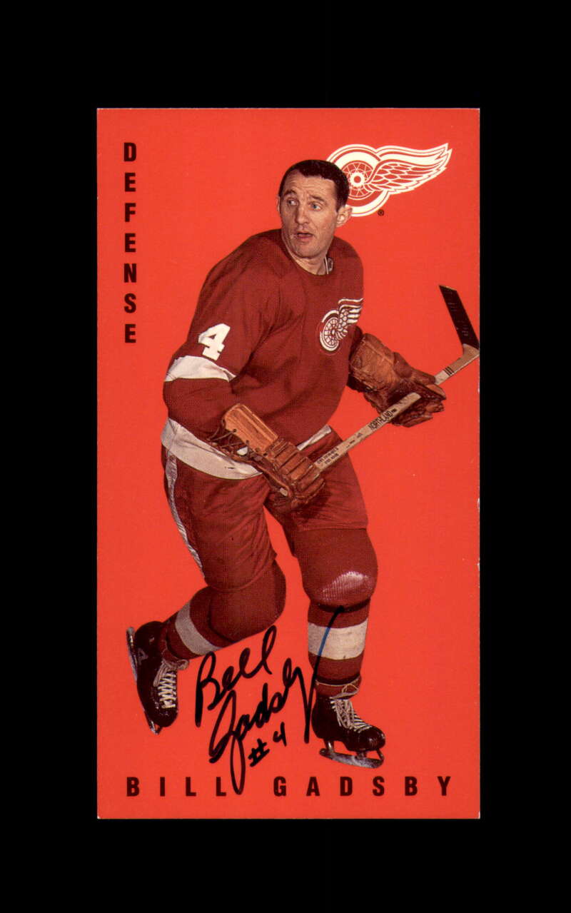 Bill Gadsby Autograph 1994 Parkhurst Tall Boys Detroit Red Wings Signed