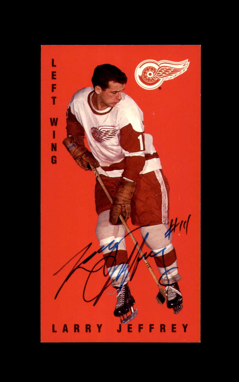 Larry Jeffrey Signed 1994 Parkhurst Tall Boys Detroit Red Wings Autograph