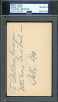 Wally Pipp NM MT 8 PSA DNA Signed 3x5 Index Card Autograph