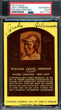 Judy Johnson PSA DNA Signed Gold Hall of Fame Plaque Postcard Autograph