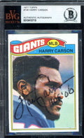 Harry Carson Beckett BAS Signed 1977 Topps Rookie Autograph