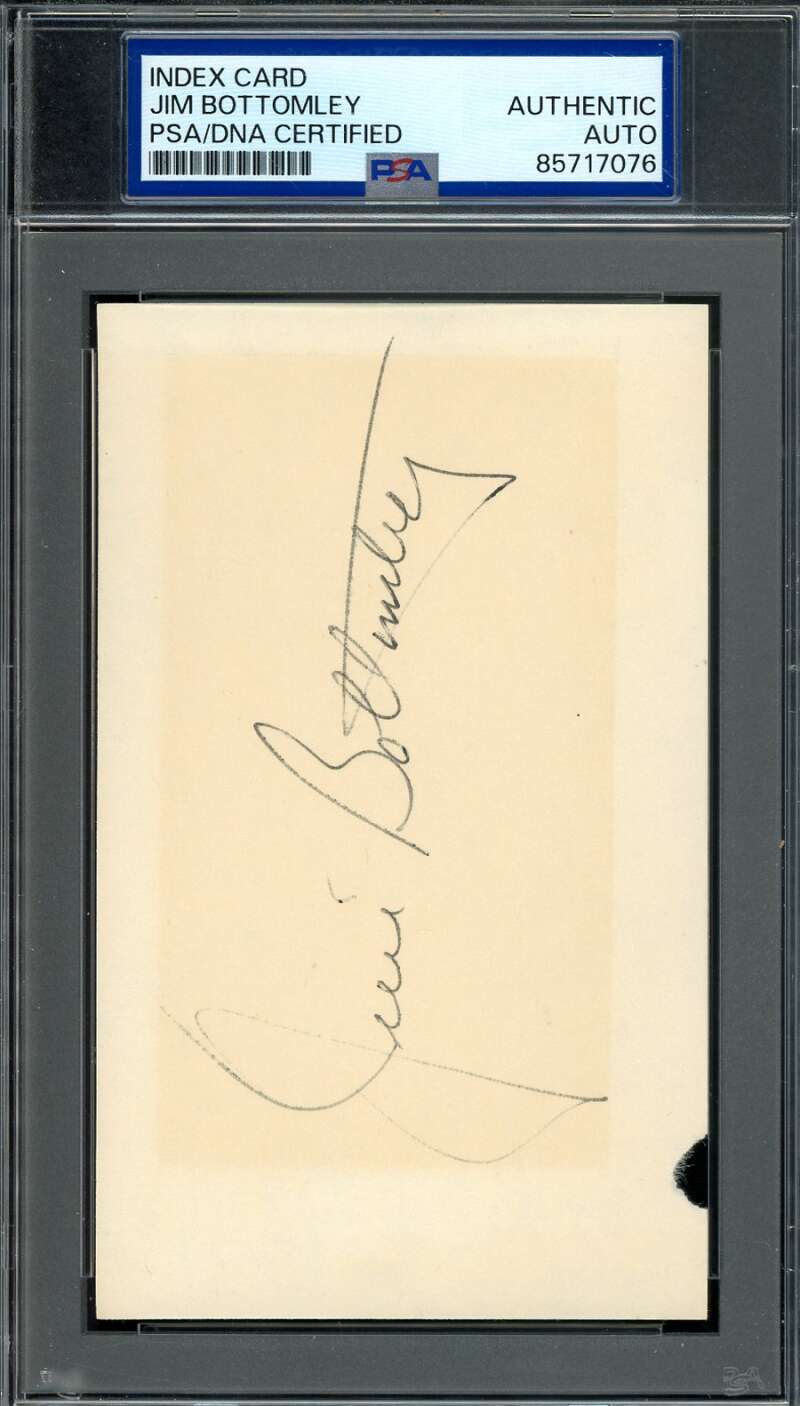 Jim Bottomley PSA DNA Coa Signed 3x5 Index Card Autograph
