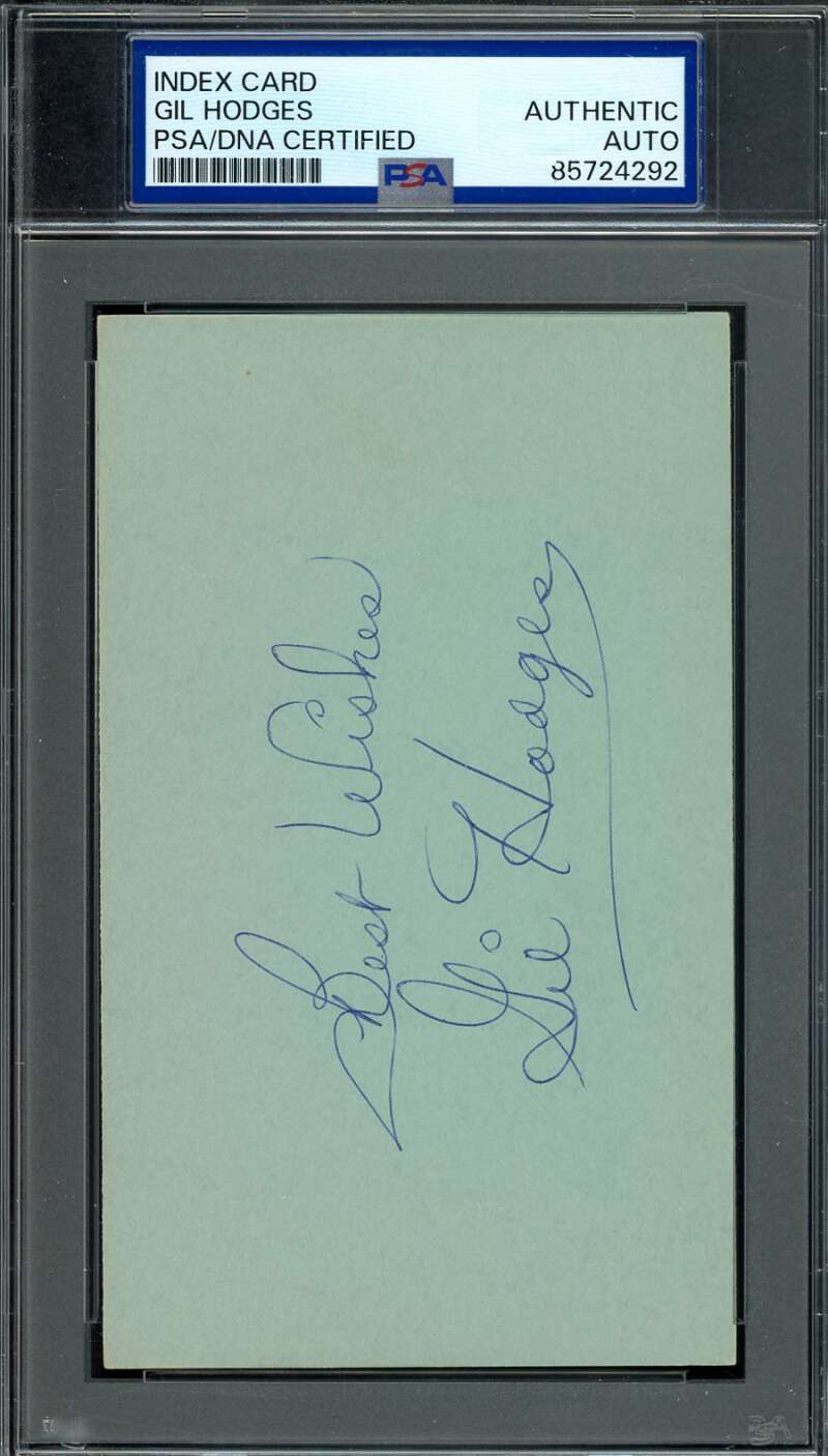 Gil Hodges PSA DNA Coa Signed 3x5 Index Card Autograph