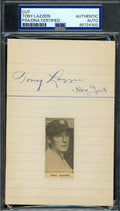 Tony Lazzeri PSA DNA Coa Signed 4x6 Album Page Cut Autograph