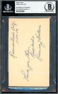 Bobby Wallace Mint 9 Beckett BAS Signed 3x5 Index Card Autograph