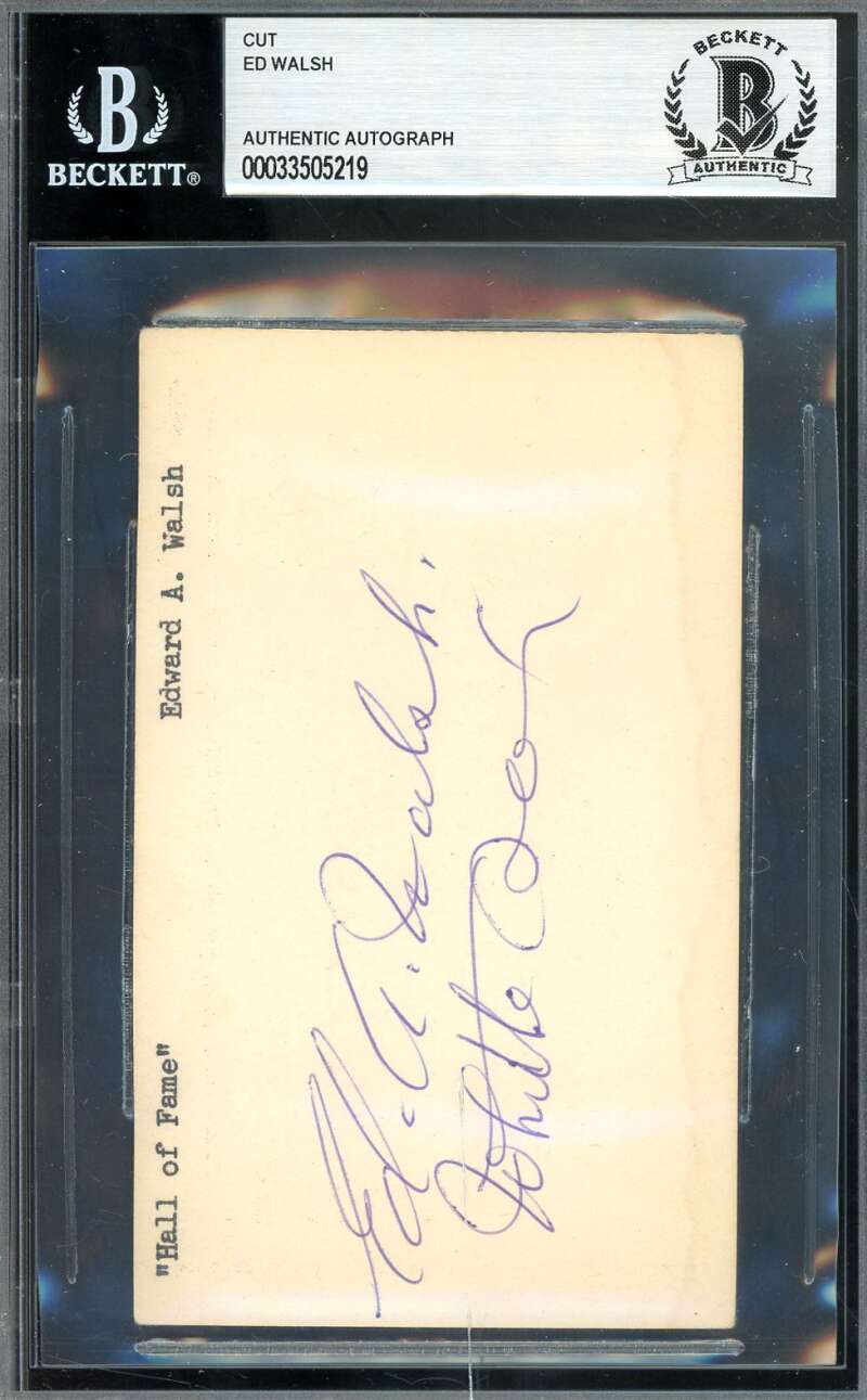 Ed Walsh Beckett BAS Signed 3x5 Index Card Cut Autograph