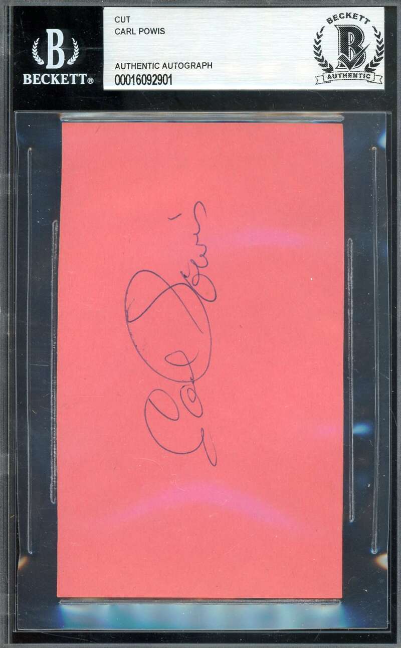 Carl Powis Beckett BAS Signed Rare 3x5 Index Card Autograph