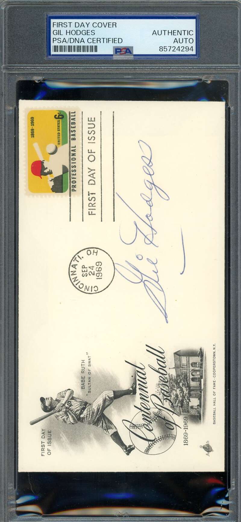 Gil Hodges PSA DNA Signed 1969 First Day Cover Cache FDC Autograph