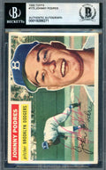 Johnny Podres Beckett BAS Vintage Signed 1956 Topps Autograph