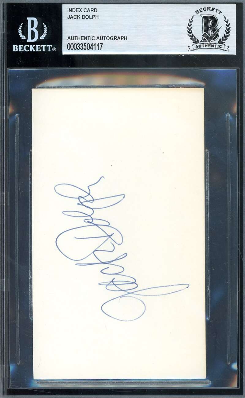 Jack Dolph Beckett BAS Signed 3x5 Index Card ABA Commissioner D.81 Autograph