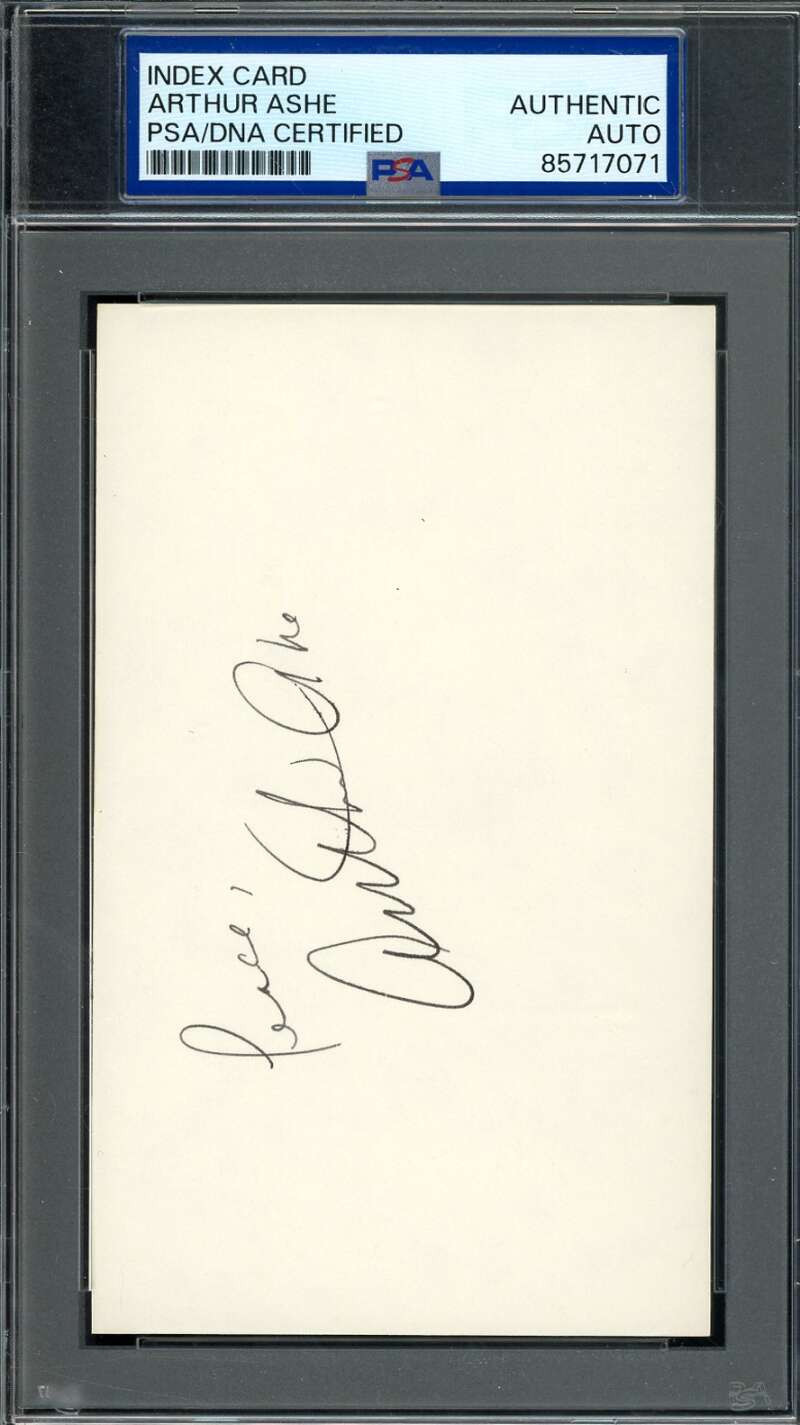 Arthur Ashe PSA DNA Coa Signed 3x5 Index Card Tennis Autograph