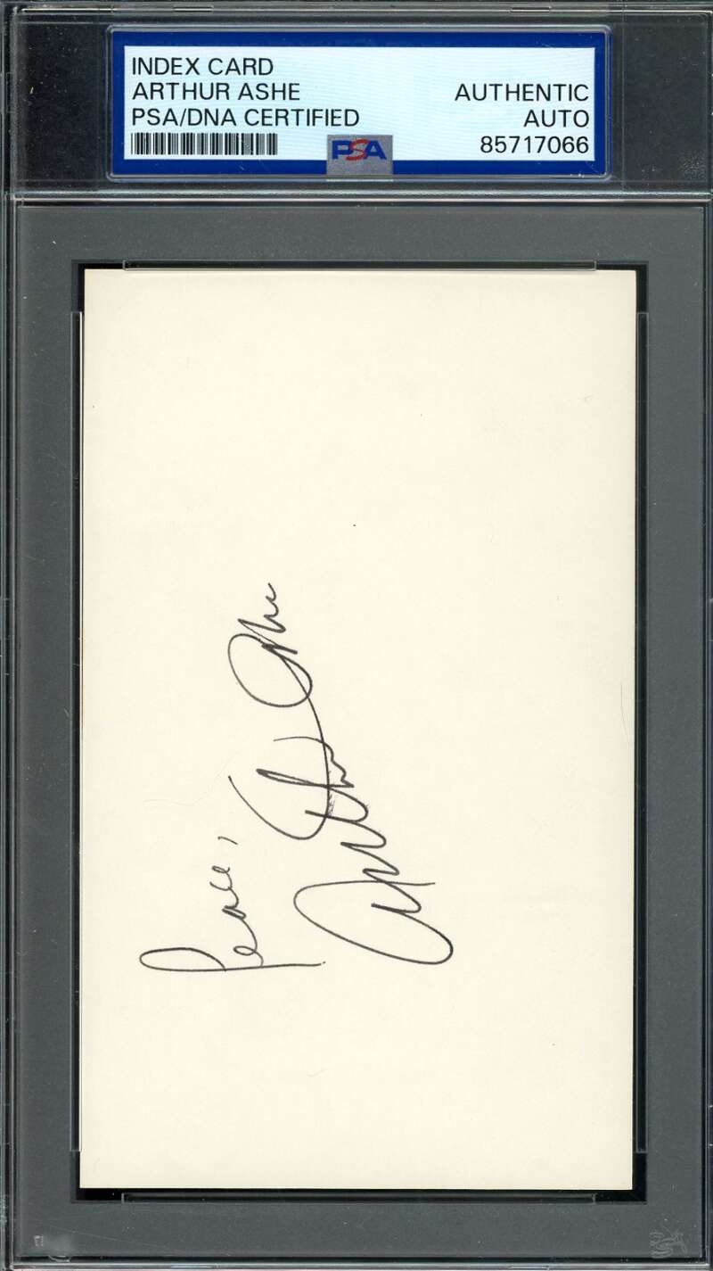 Arthur Ashe PSA DNA Coa Signed 3x5 Index Card Tennis Autographed