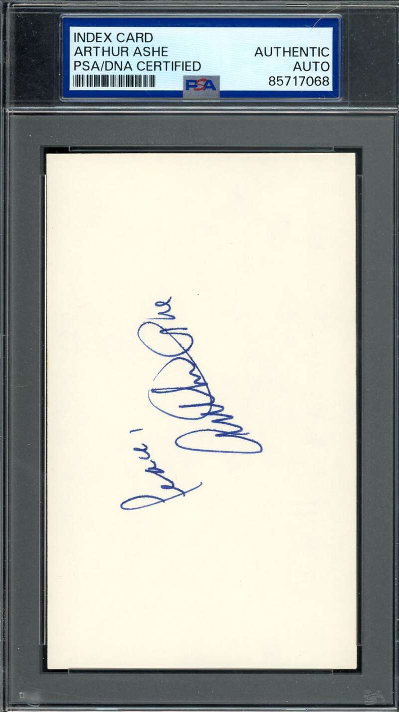 Arthur Ashe PSA DNA Coa Autographed 3x5 Index Card Tennis Signed