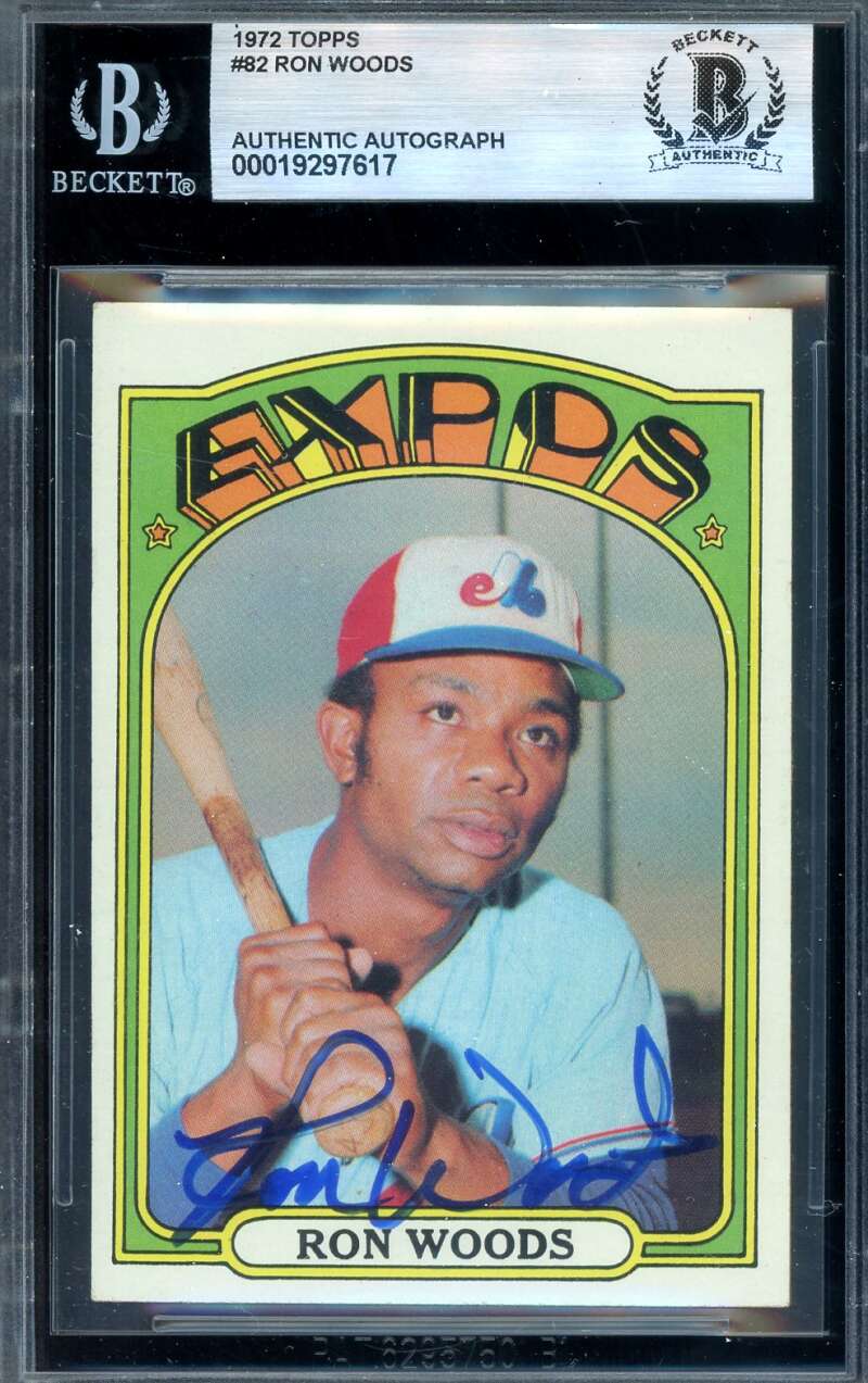 Ron Woods Beckett BAS Signed 1972 Topps Autograph Expos