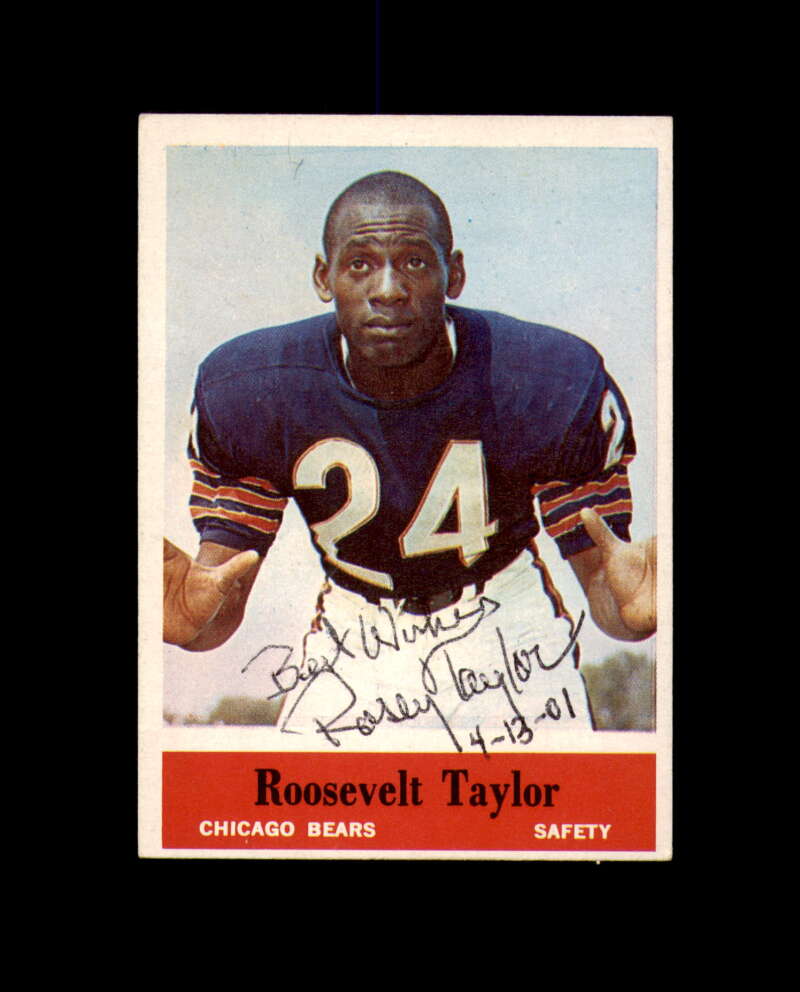 Roosevelt Taylor Signed 1965 Philadelphia Chicago Bears Autograph