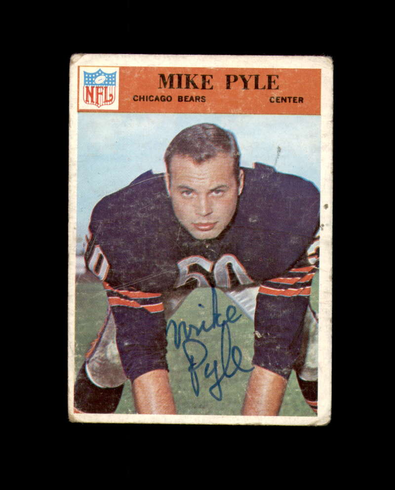 Mike Pyle Signed 1966 Philadelphia Chicago Bears Autograph