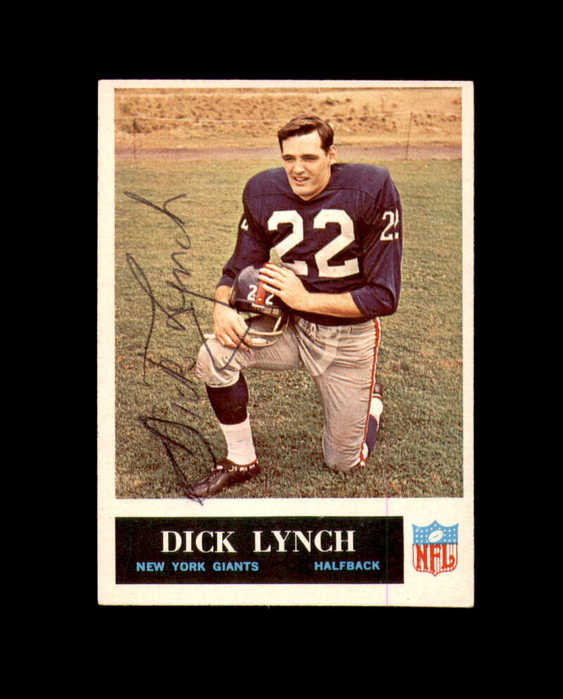 Dick Lynch Signed 1964 Philadelphia New York Giants Autograph