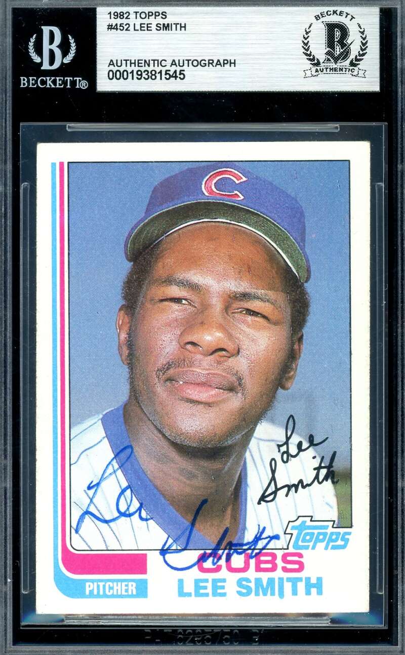 Lee Smith Beckett BAS Signed 1982 Topps Rookie Autograph Cubs