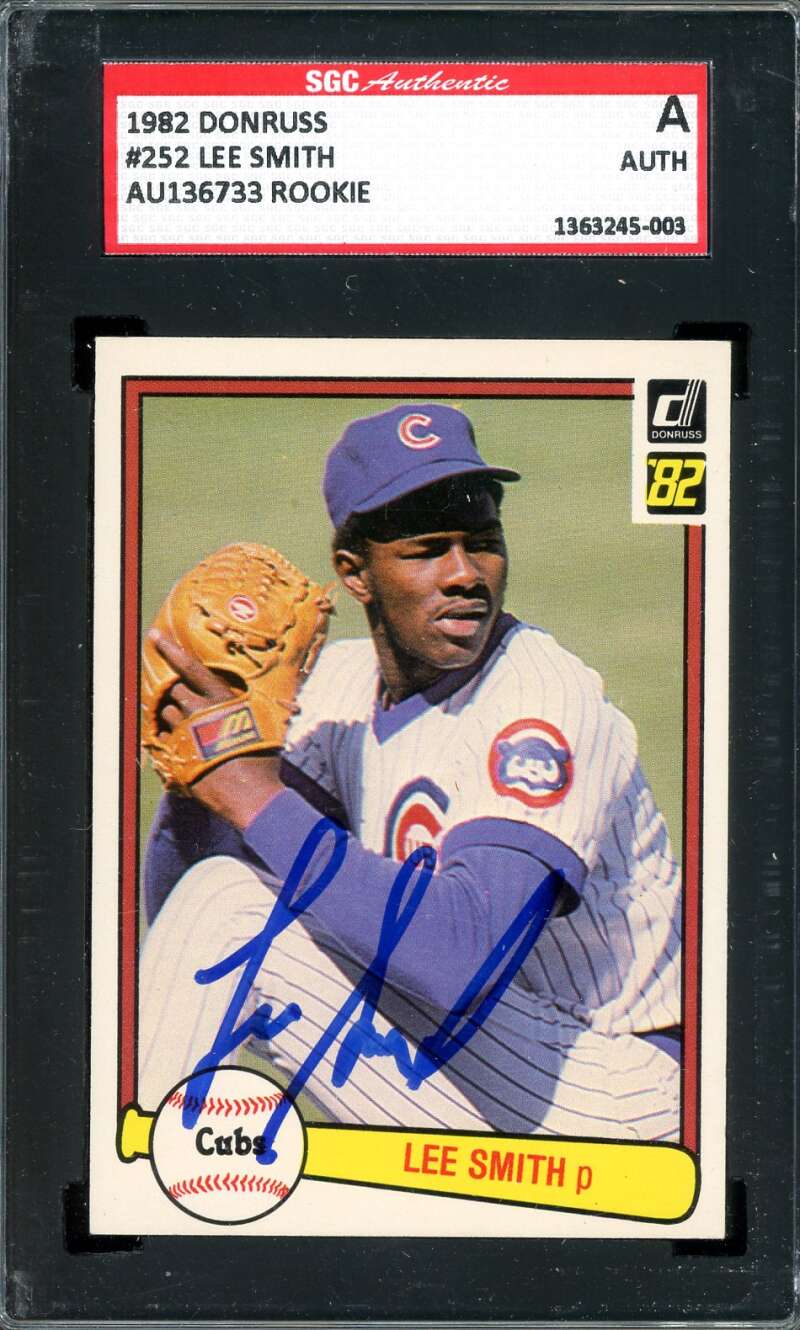 Lee Smith SGC Coa Signed 1982 Donruss Rookie Autograph