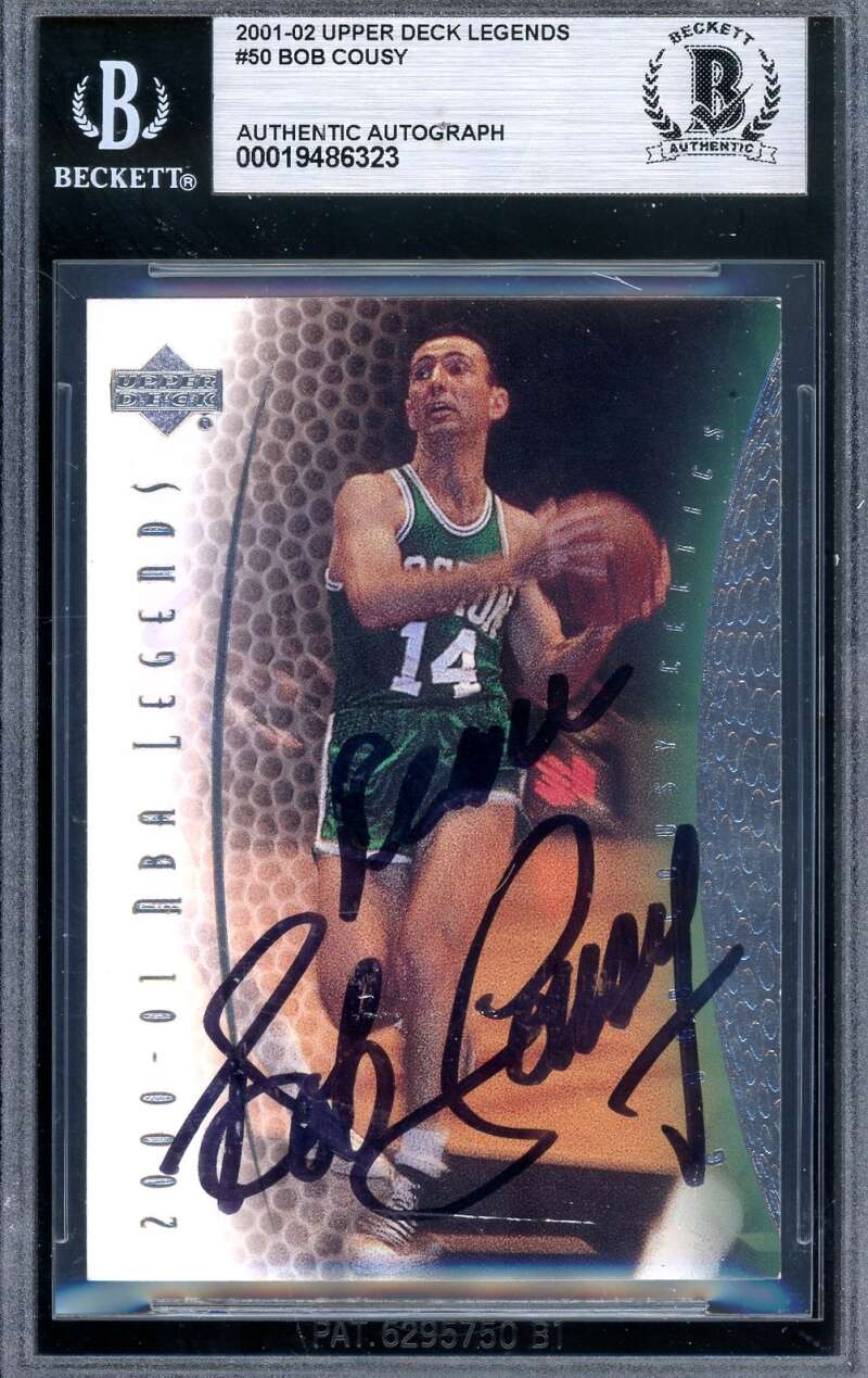 Bob Cousey Beckett BAS Signed 2001-02 Upper Deck Legends Autograph