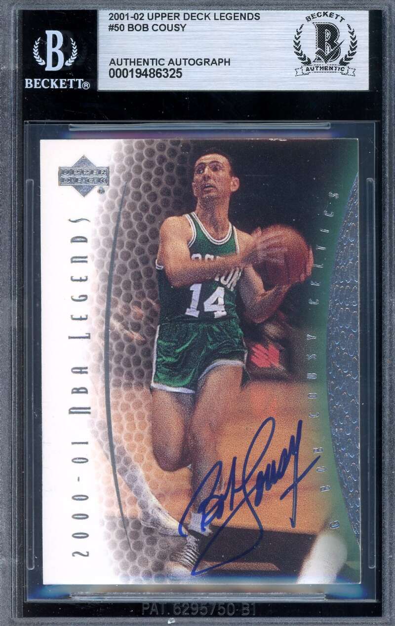 Bob Cousey Beckett BAS Signed 2001-02 Upper Deck Legends Autographed
