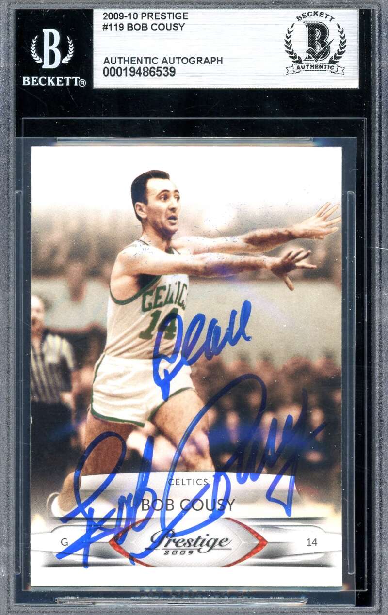 Bob Cousey Beckett BAS Signed 2009-10 Prestige Autograph