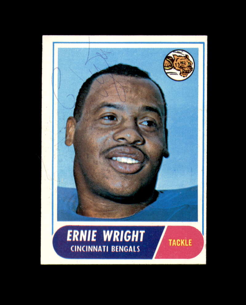 Ernie Wright Signed 1968 Topps Cincinnati Bengals Autograph