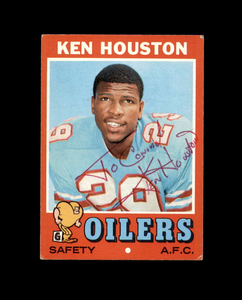 Ken Houston Signed 1971 Topps Rookie Houston Oilers Autograph
