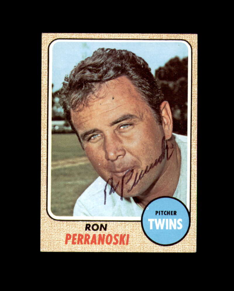 Ron Perranoski Signed 1968 Topps Minnesota Twins Autographed