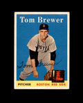 Tom Brewer Signed Original 1958 Topps Boston Red Sox Autograph