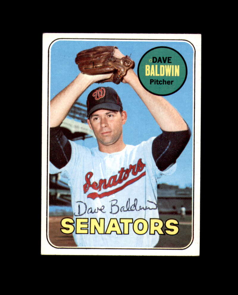 Dave Baldwin Signed 1969 Topps Washington Senators Autograph