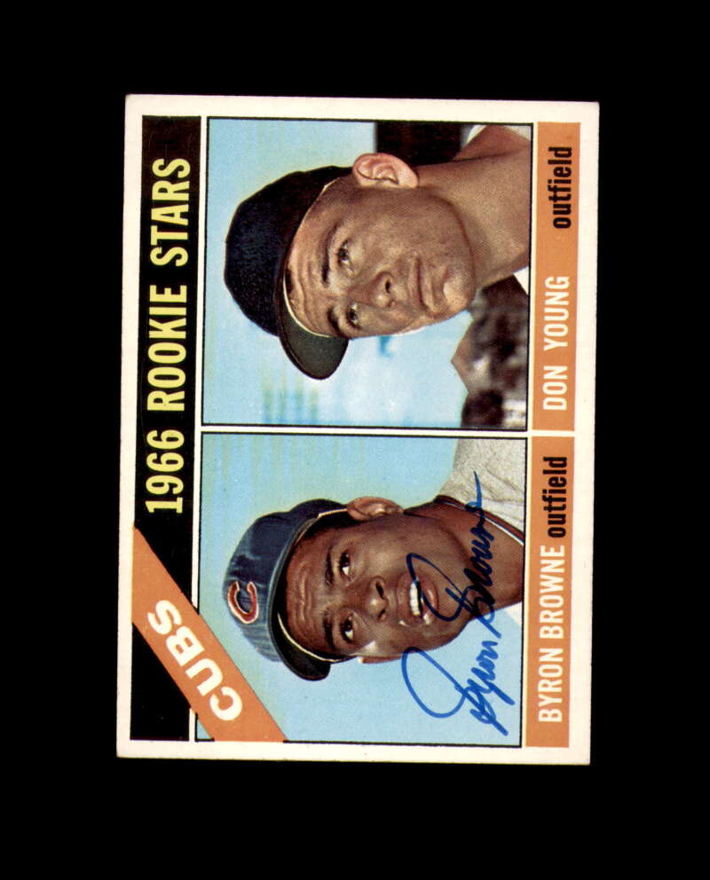 Byron Browne Signed Authentic 1966 Topps Rookie Chicago Cubs Autograph