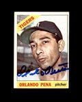Orlando Pena Signed Authentic 1966 Topps Detroit Tigers Autograph