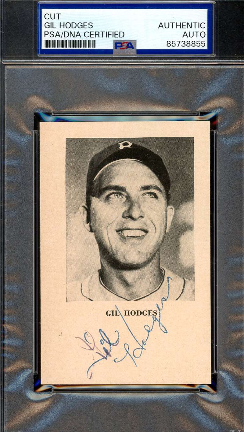 Gil Hodges PSA DNA Signed 3x4 Signed Photo Card Perfect Vintage Autographed