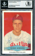 Richie Ashburn Beckett BAS Signed 1954 Red Heart Reprints Autograph