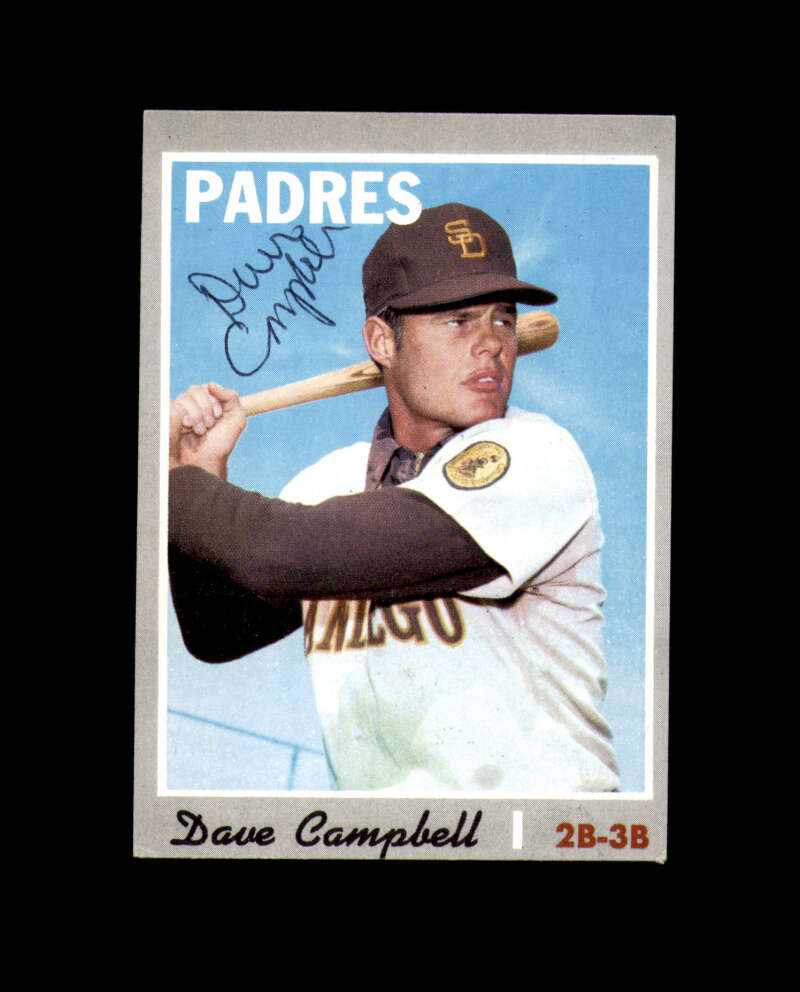 Dave Campbell Signed 1970 Topps High Number San Diego Padres Autograph