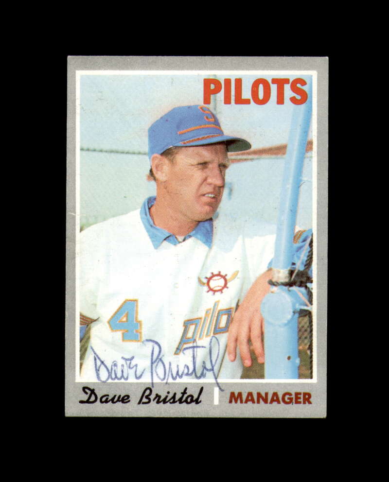 Dave Bristol Signed 1970 Topps High Number Seattle Pilots Autograph