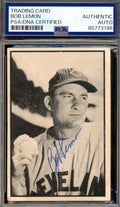 Bob Lemon PSA DNA Signed 1953 Bowman Black White Autograph