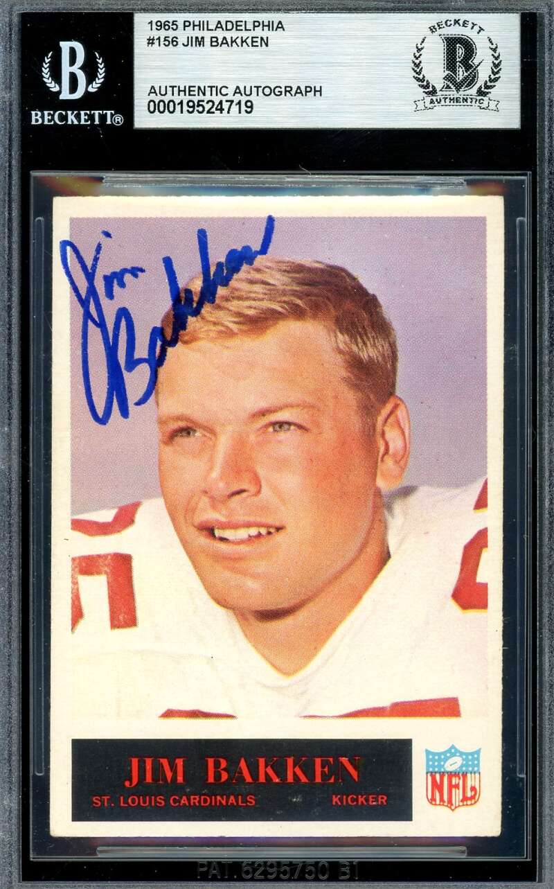 Jim Bakken Beckett BAS Signed 1965 Philadelphia Rookie Autograph Cardinals