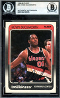 Kevin Duckworth Beckett BAS Signed 1988-89 Fleer Rookie Autograph
