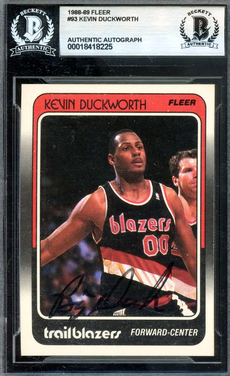 Kevin Duckworth Beckett BAS Signed 1988-89 Fleer Rookie Autograph