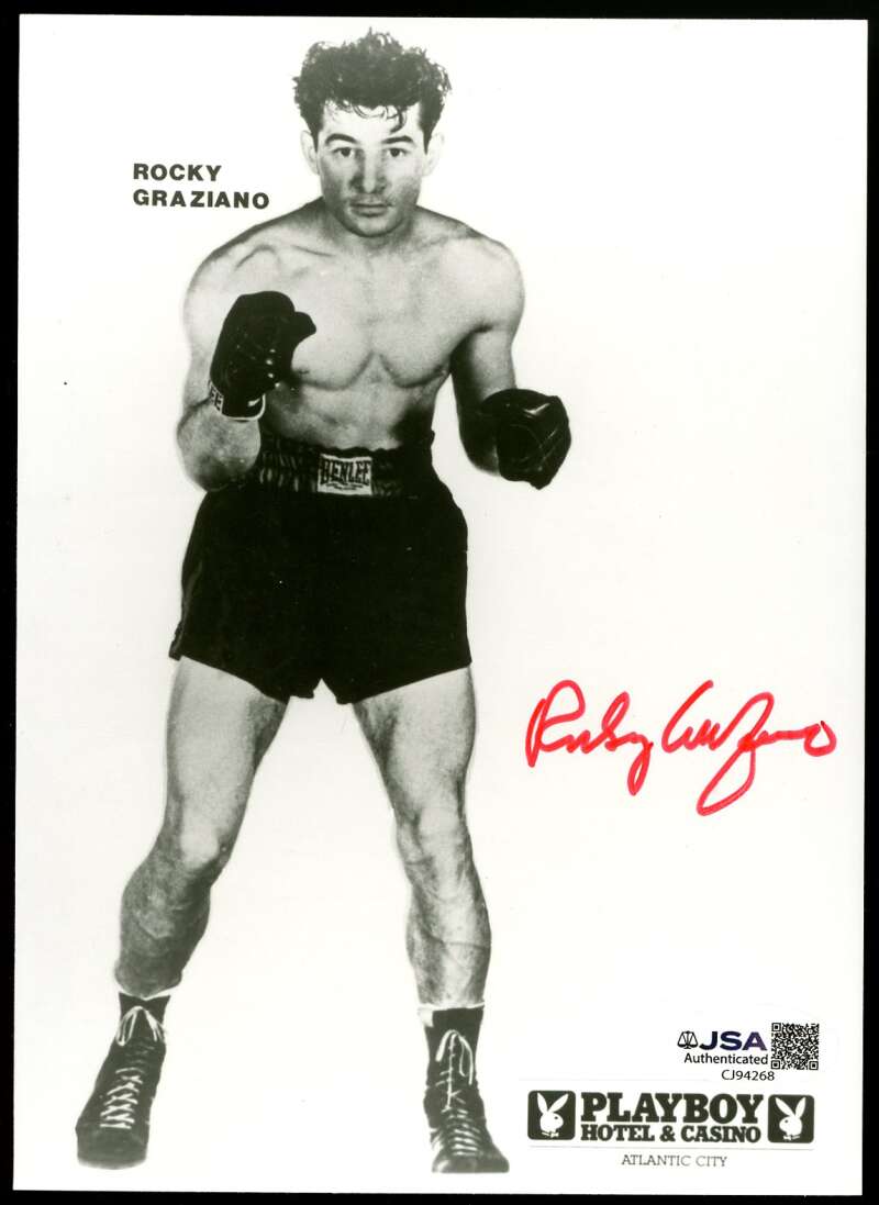 Rocky Graziano JSA Cert Signed 5x7 Photo Autograph