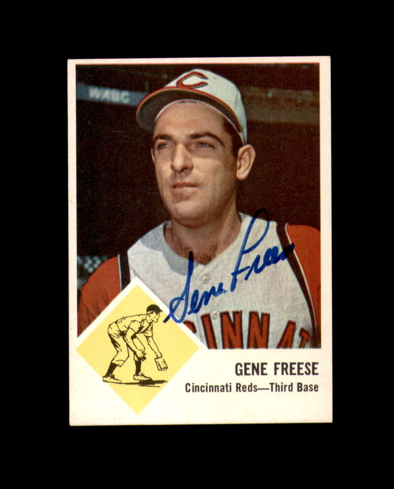 Gene Freese Signed 1963 Fleer Cincinnati Reds Autograph