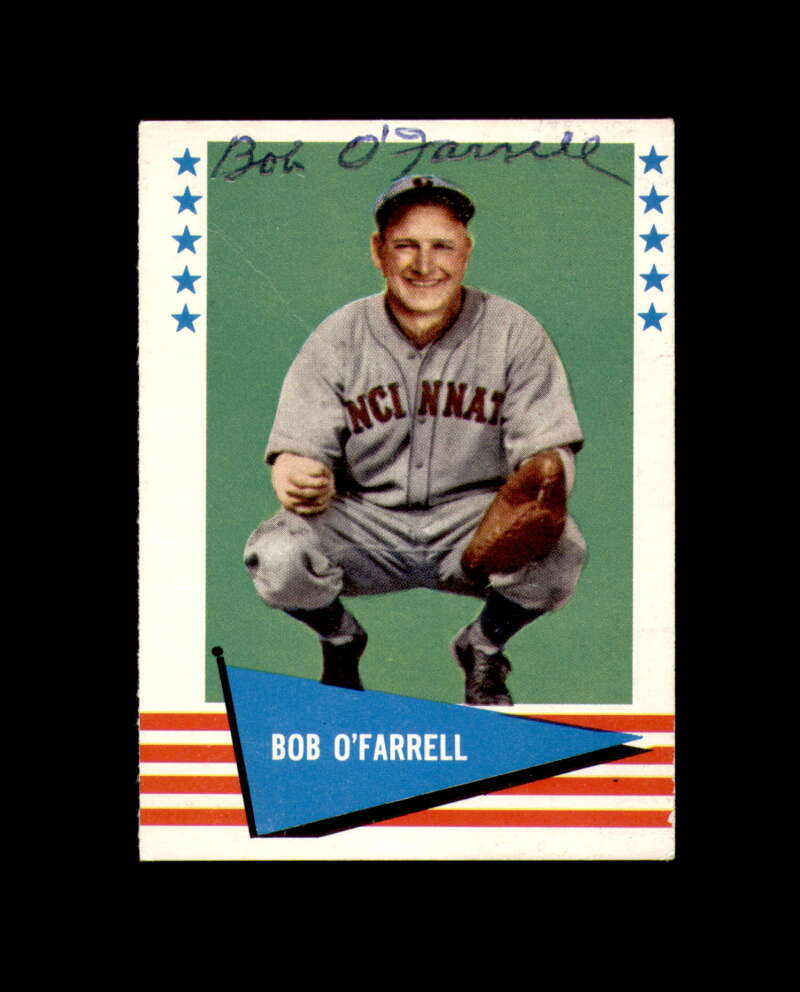 Bob O'Farrell Signed 1961 Fleer Cincinnati Reds Autograph