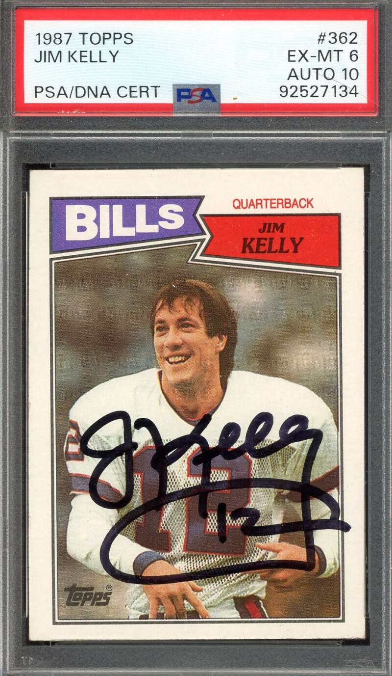 Jim Kelly Gem Mint 10 PSA DNA Signed 1987 Topps Autograph