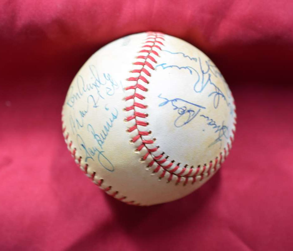 Guidry Tiant Rivers Tidrow Autograph MacPhail American League OAL Signed by 13 Baseball