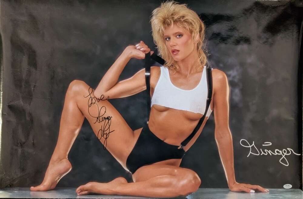Ginger Lynn PSA DNA Coa Signed 23x35 Poster Autograph
