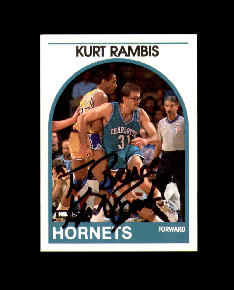 Kurt Rambis Signed 1989 NBA Hoops Charlotte Hornets Autograph
