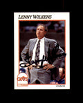 Lenny Wilkens Signed 1991 NBA Hoops Cleveland Cavaliers Autographed